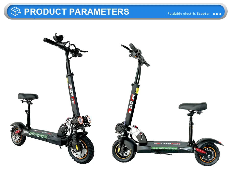 800W Powerful Electric Kick Scooter Anti-skid Off Road Tire 45KM/H  55km Range