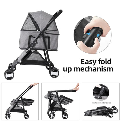 Pet Stroller Foldable Travel Carrier