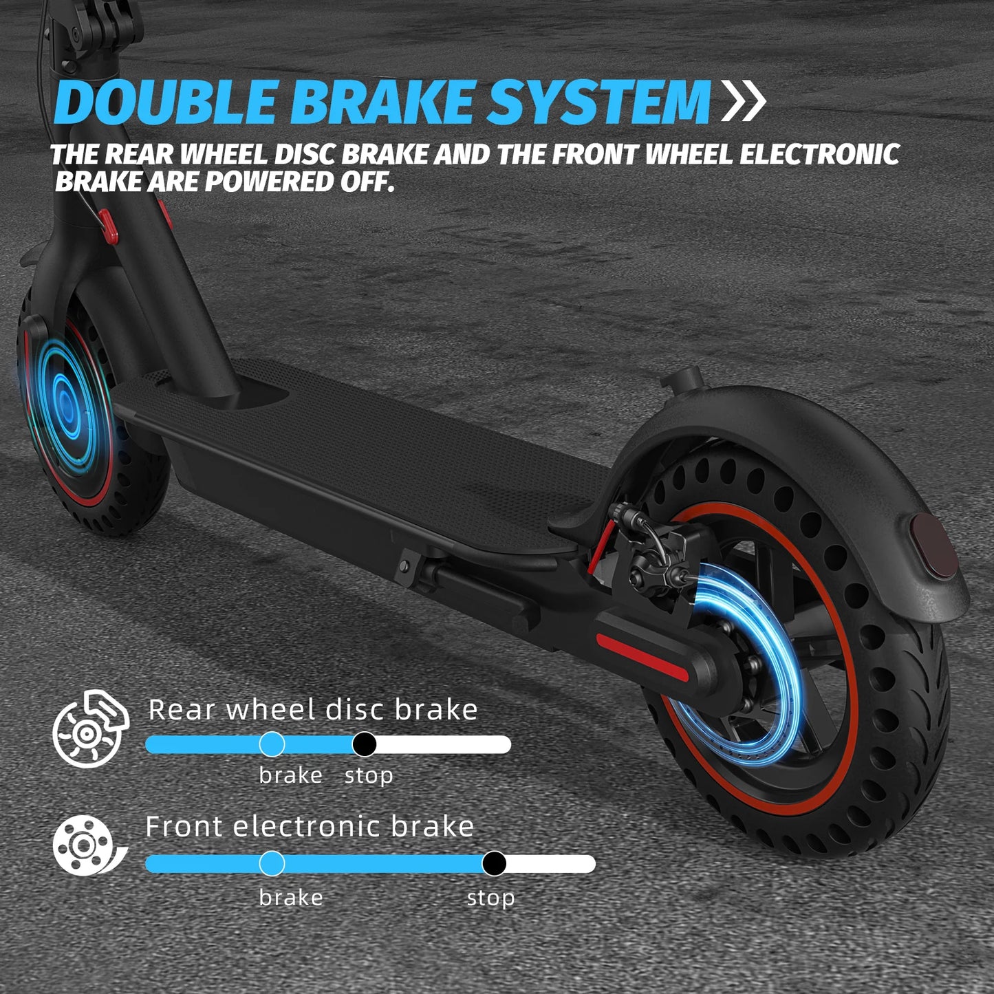 Lightweight Commuter Electric Scooter for Adults, Explosion-proof Tires, Dual Brake System, APP Support