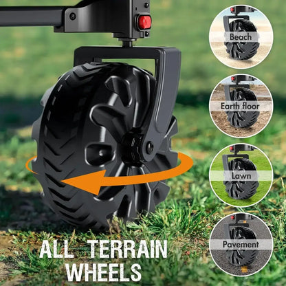 Collapsible Double Decker Wagon, Folding Wagon Cart with Tailgate, Beach Wagon with Big Wheels - all terrain