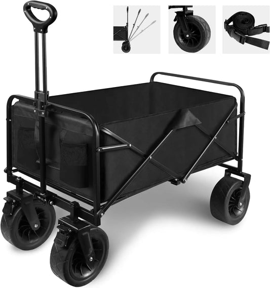 Black Collapsible Folding Wagon