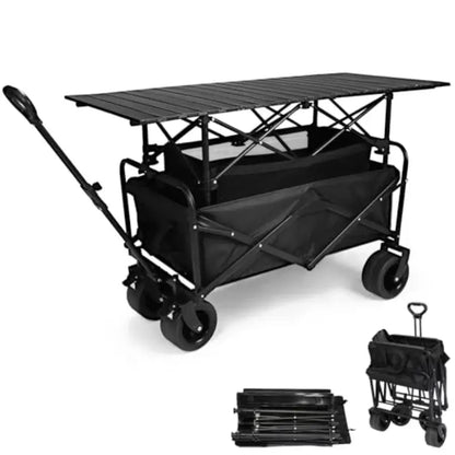 Foldable Wagon Cart with Aluminum Table 