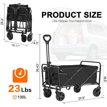 Foldable Wagon, 220/330/450LB Heavy Duty