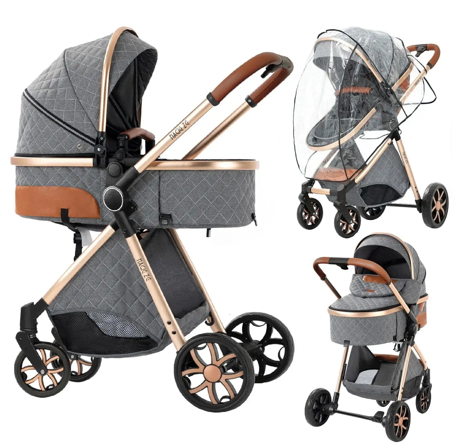 3-in-1 Lightweight Stroller - Carriage, Bassinet