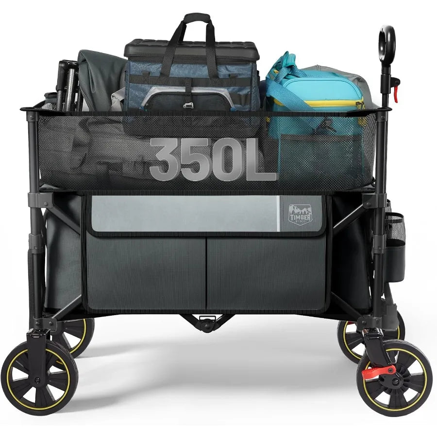 Extra Large Collapsible Folding Wagon with Extended Height Adjustment