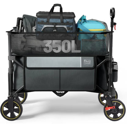 Extra Large Collapsible Folding Wagon with Extended Height Adjustment