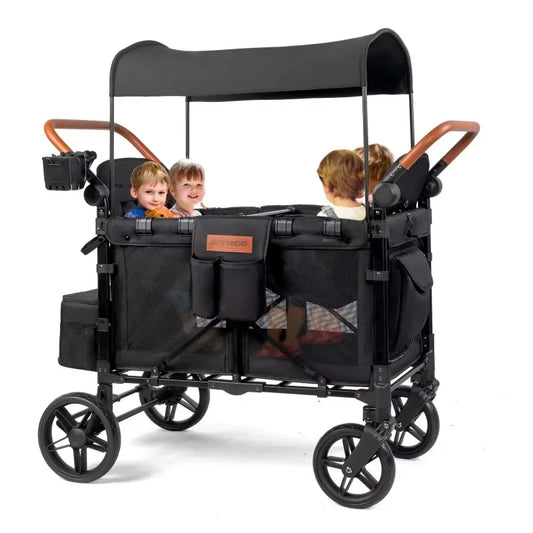 Outdoor Folding Wagon Stroller, 4 Seater with Full Canopy.