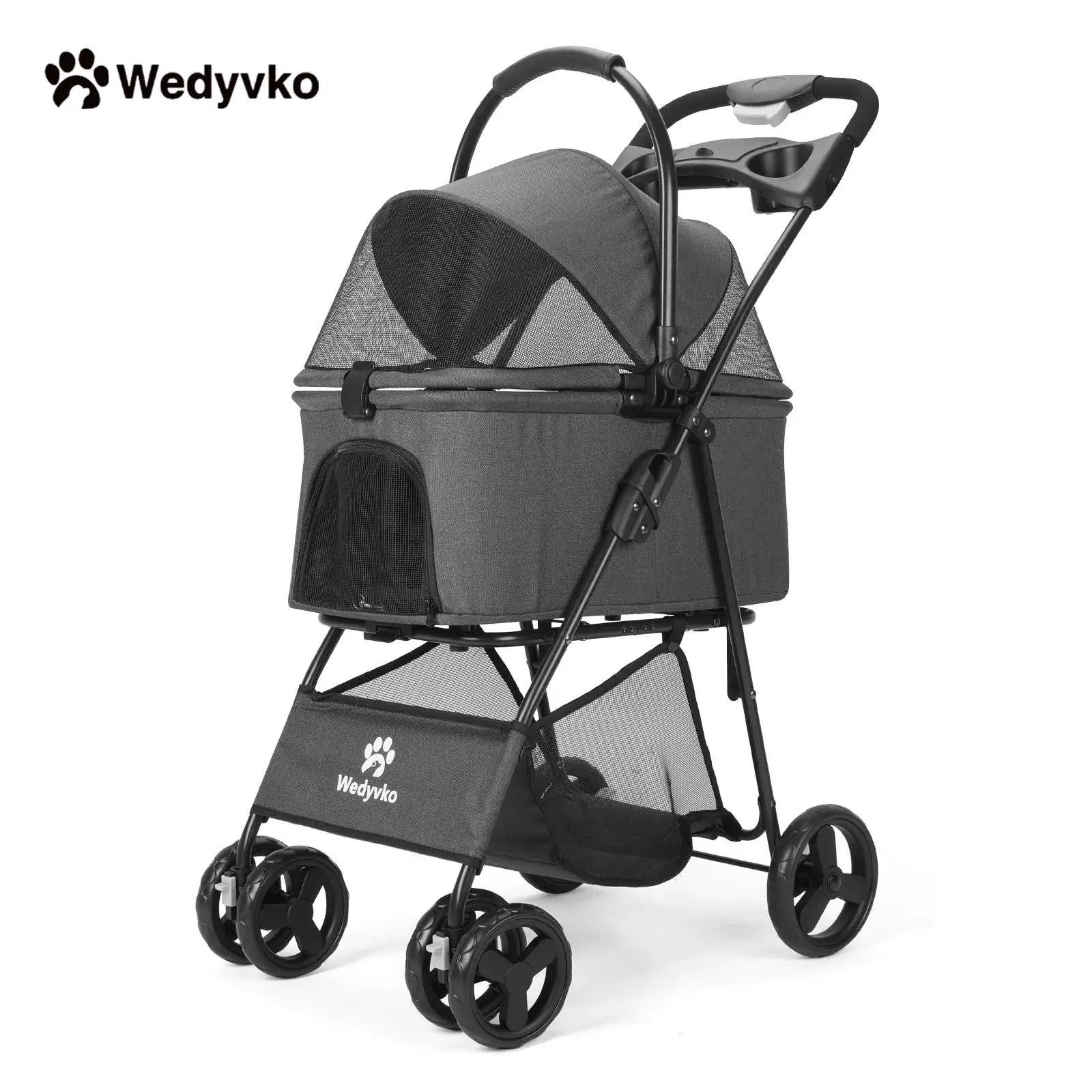 Luxury Detachable Pet Stroller - Adjustable Canopy