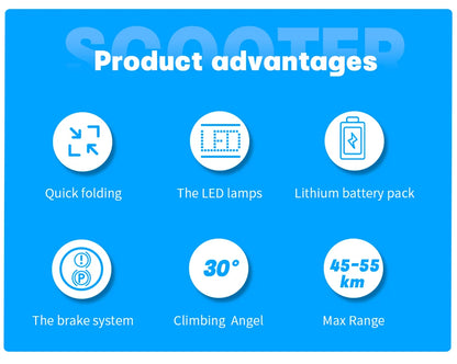 Adult Foldable Electric Scooter, 48v 13ah 16Ah, Kick Scooter Lightweight, Long Range 35-55km, 800w