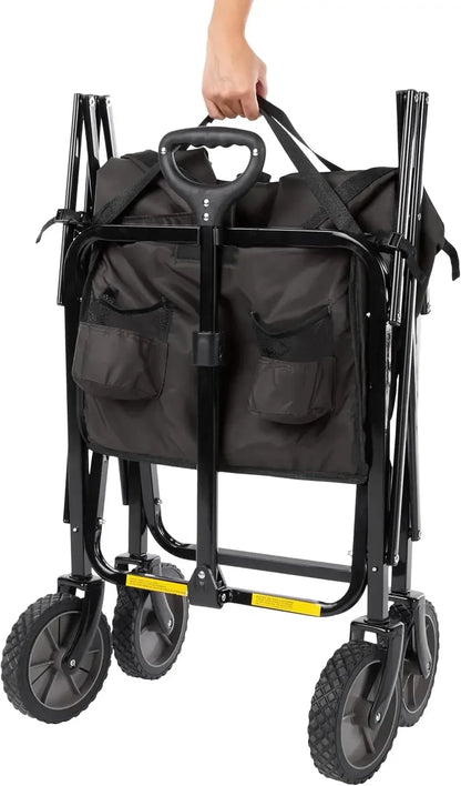 Collapsible Folding Heavy Duty Utility Wagon for Outdoor Sports, 265 pounds Weight Capacity