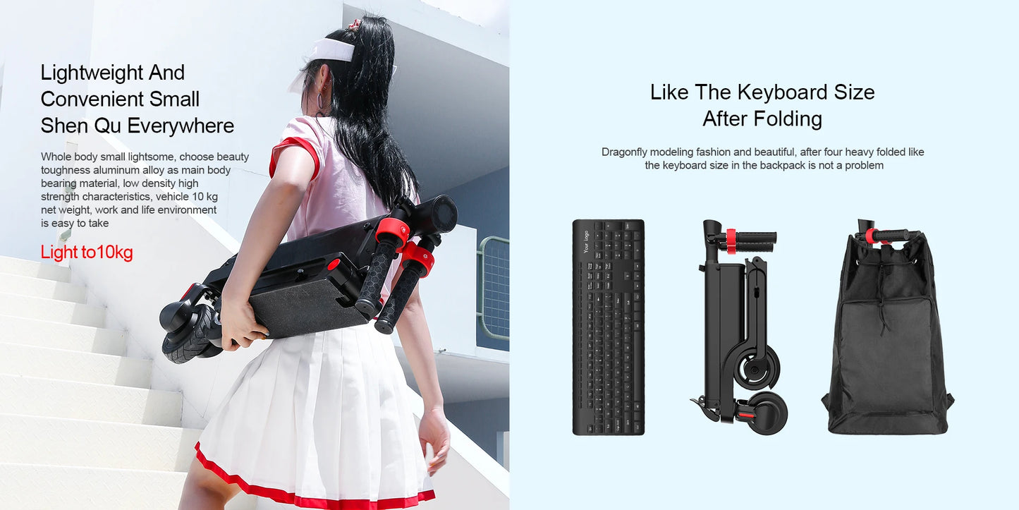 HX X6 Electric Scooter for Adult, Foldable,  350W 25KM/H, 7.5AH 36V