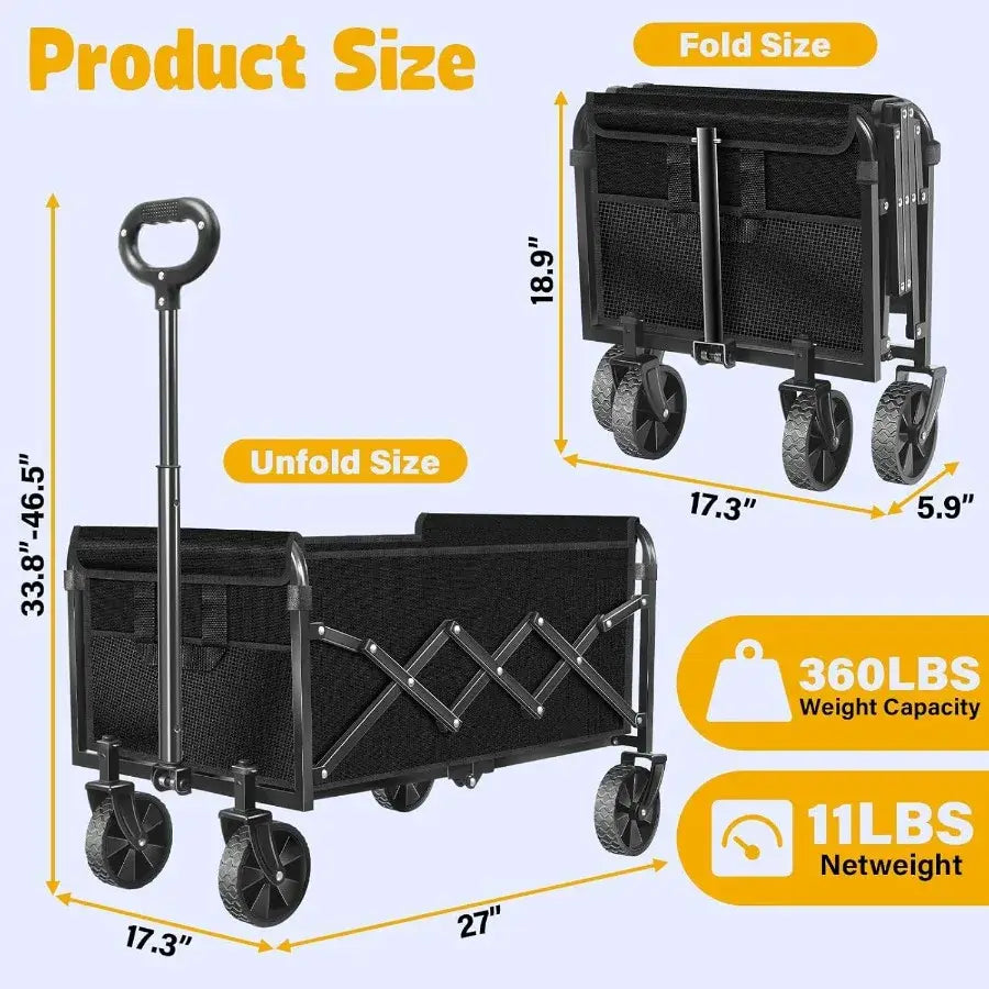 Foldable Utility Wagon - Heavy Duty