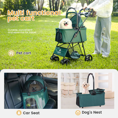 Luxury Detachable Pet Stroller – Easy Assembly & Setup