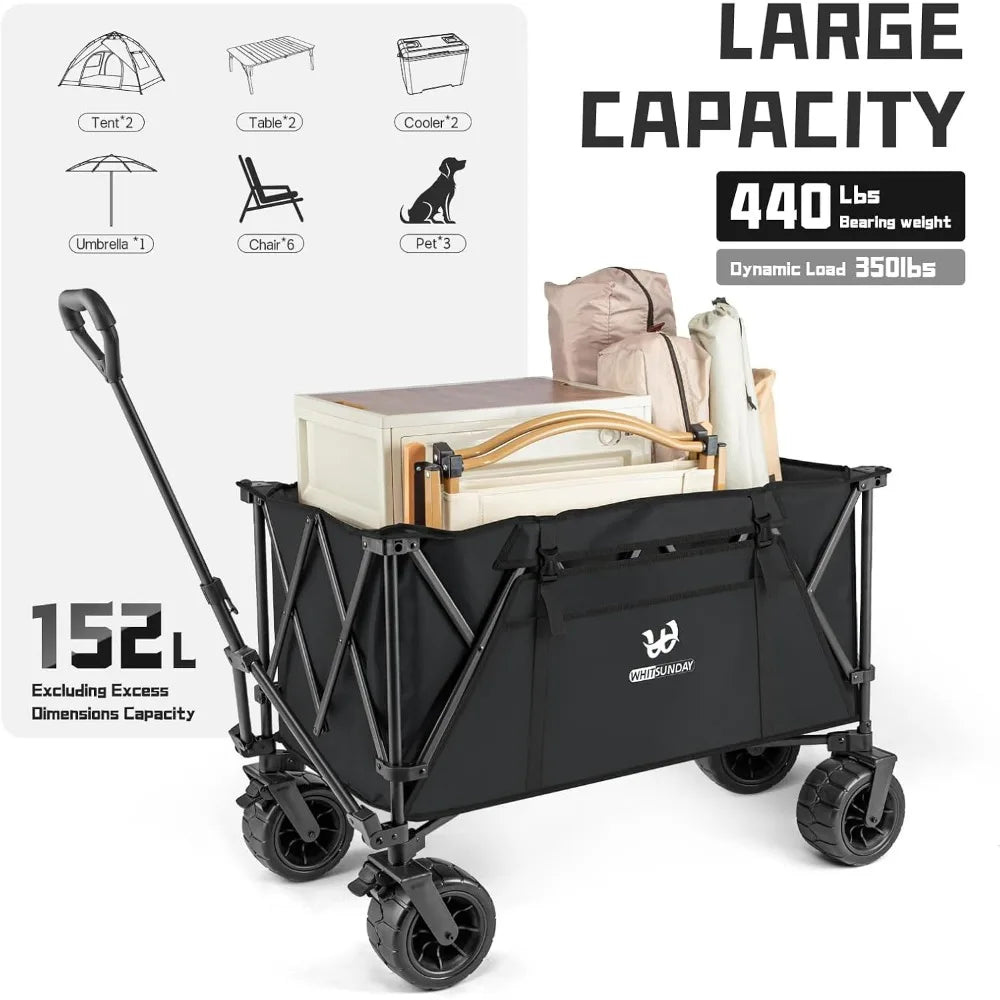 Collapsible Beach Wagon with 440Lbs Capacity
