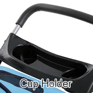 Folding Pet Stroller, 3 Wheels with Storage Basket