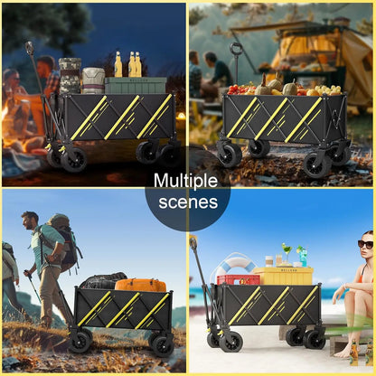 Foldable Wagon - Heavy Duty Garden cart with Large All-Terrain Wheels