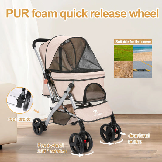 Foldable Pet Stroller - Detachable