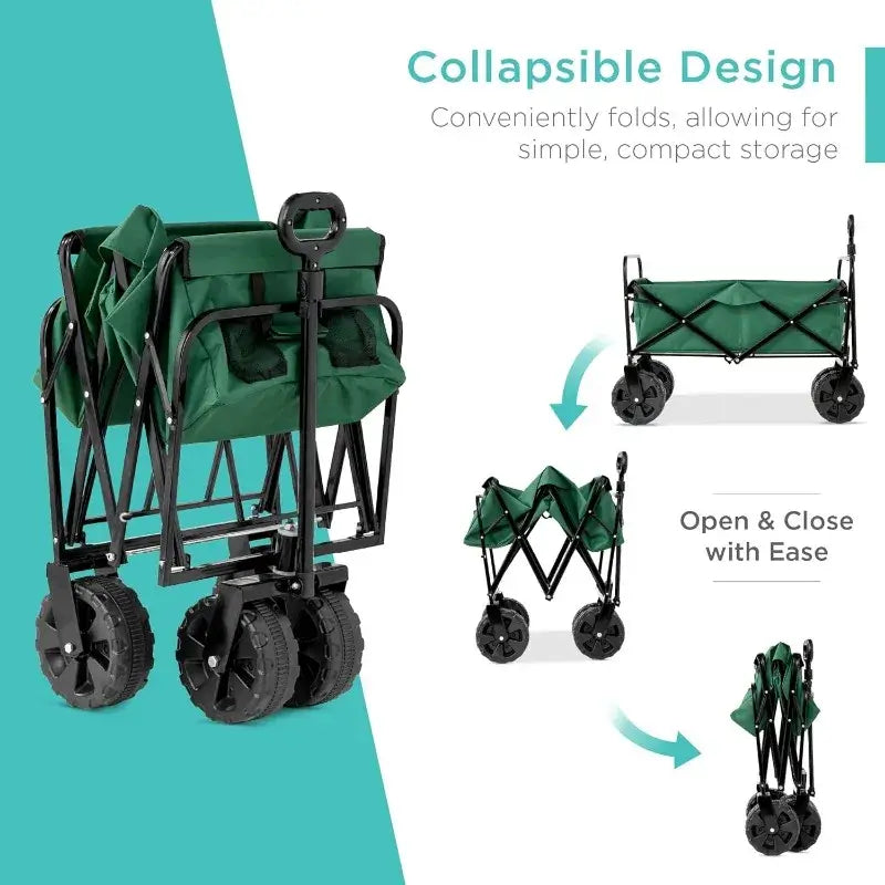 Collapsible Garden Carts w/ 360-Degree Wheels