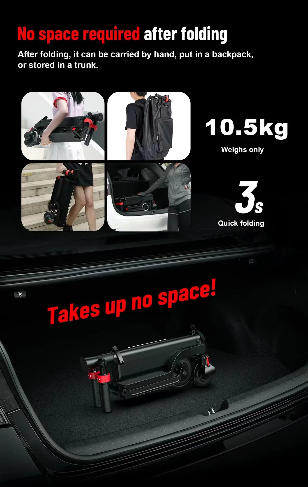 HX X6 Electric Scooter for Adult, Foldable,  350W 25KM/H, 7.5AH 36V