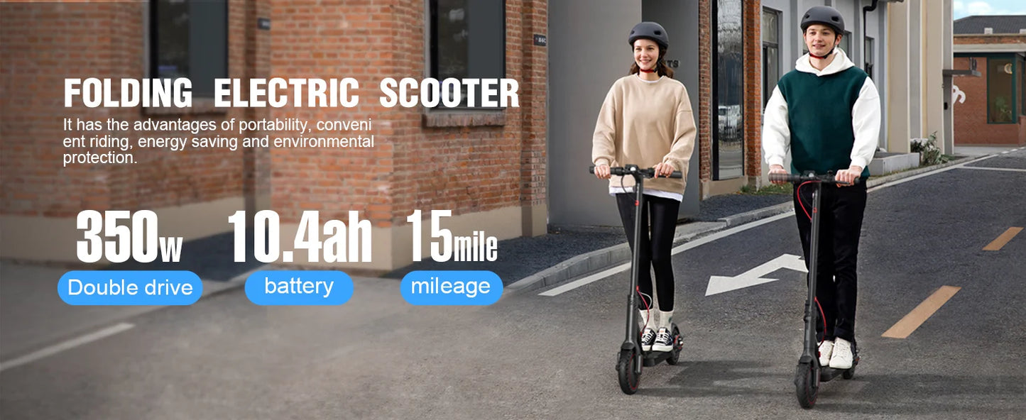 Lightweight Commuter Electric Scooter for Adults, Explosion-proof Tires, Dual Brake System, APP Support