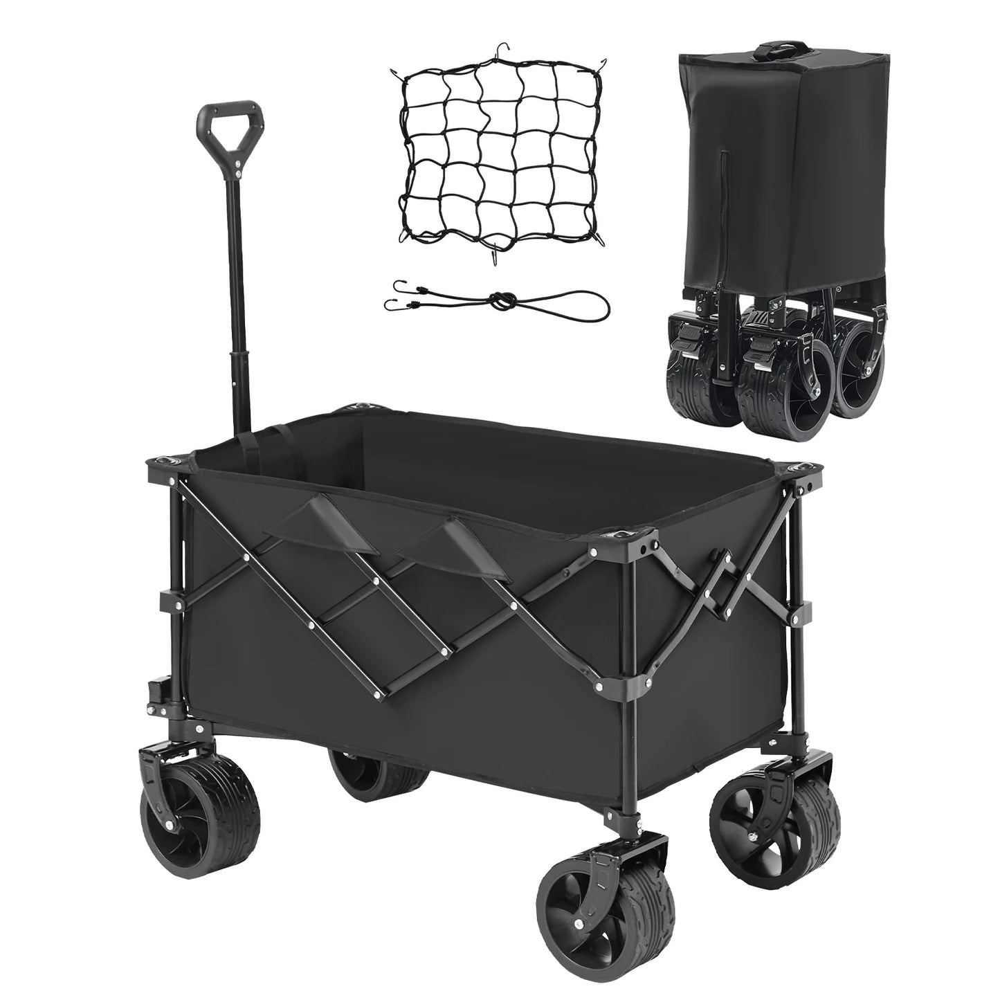 Collapsible Folding Wagon with All-Terrain Wheels
