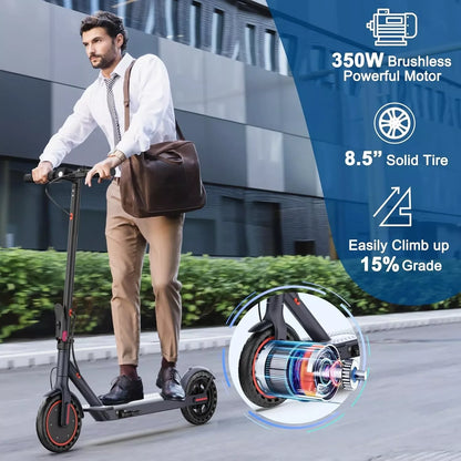 Electric Scooter for Adult, 350W 19MPH, APP Smart, 8.5inch tire, Foldable, 16Miles Max Range