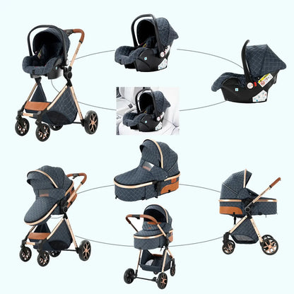 3-in-1 Lightweight Stroller - Carriage, Bassinet