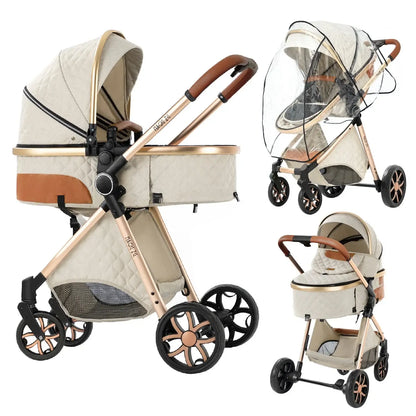 3-in-1 Lightweight Stroller - Carriage, Bassinet