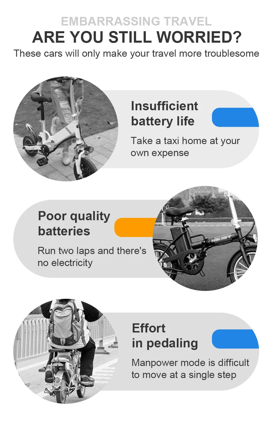 800W Powerful Electric Kick Scooter Anti-skid Off Road Tire 45KM/H  55km Range