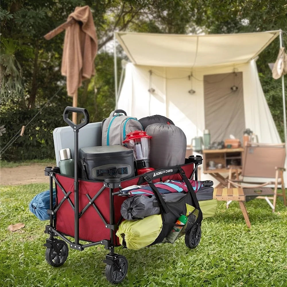 Gorilla Foldable Wagon Heavy Duty Cart with All Terrain Wheels