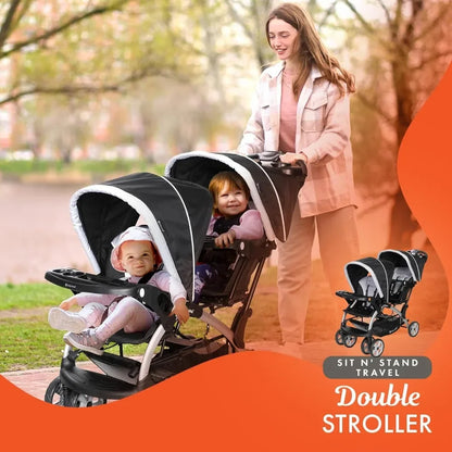 Infant and Toddler Double Stroller & Car Seat Combo, 2 Pc Set