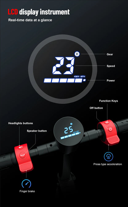 X6 Foldable electric scooter adults, 350W 36V 7.5A, Smart APP