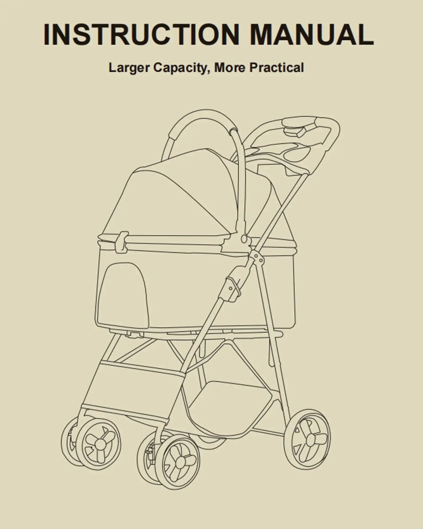 Luxury Detachable Pet Stroller - Instruction Manual