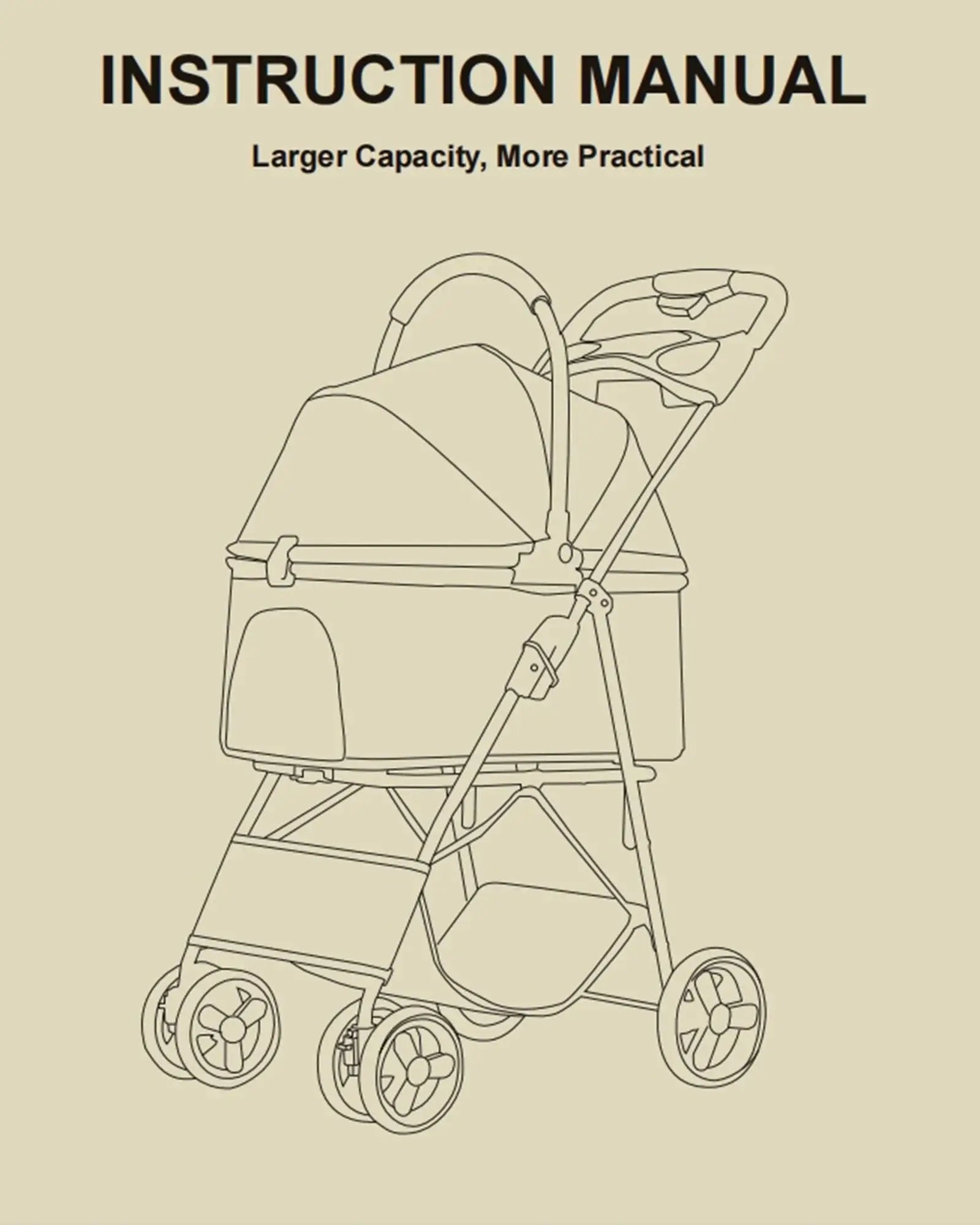 Luxury Detachable Pet Stroller - Instruction Manual