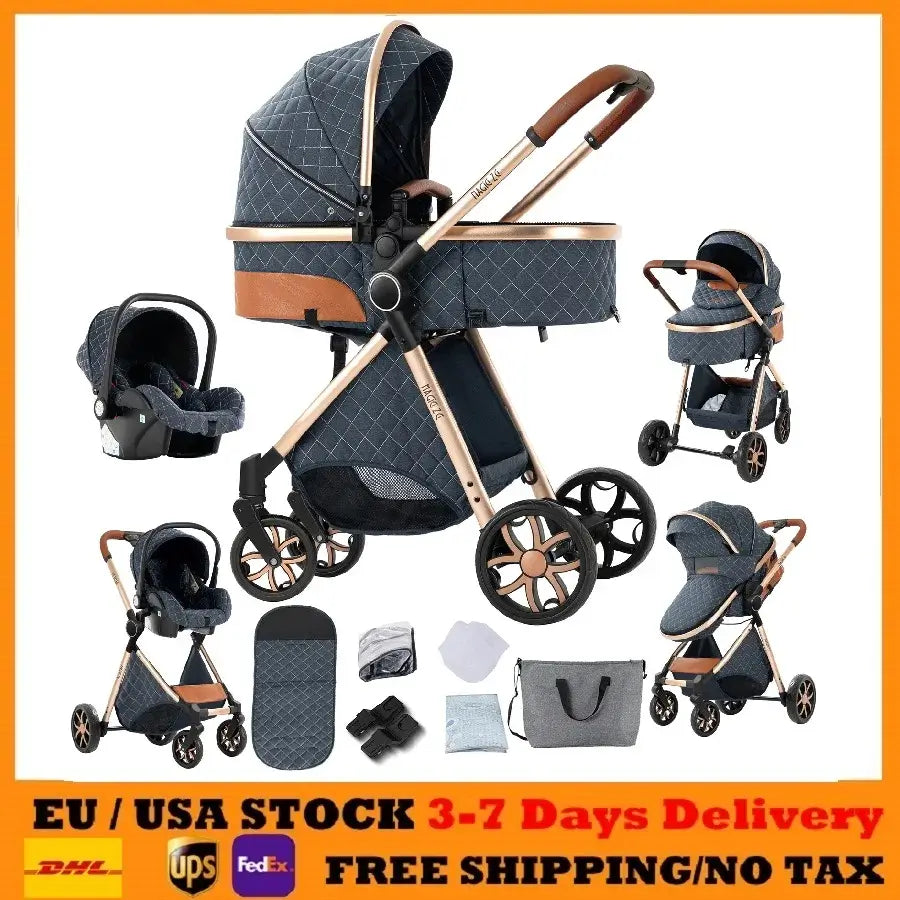 3-in-1 Lightweight Stroller - Carriage, Bassinet