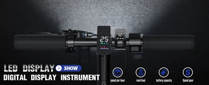 Lightweight Commuter Electric Scooter for Adults, Explosion-proof Tires, Dual Brake System, APP Support