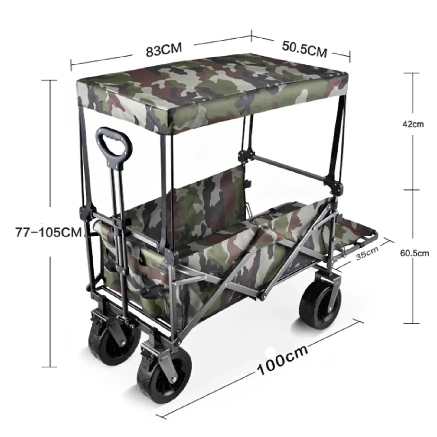 Folding Wagon Cart with Table & Canopy 