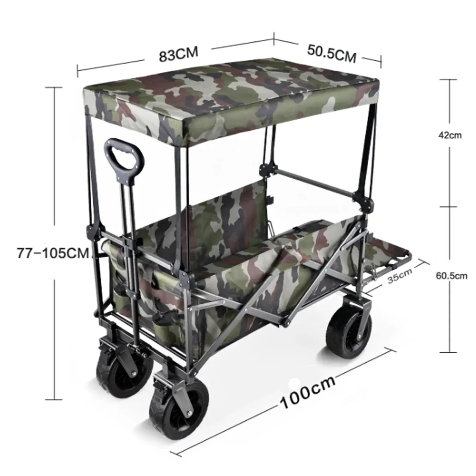Folding Wagon Cart with Table & Canopy 