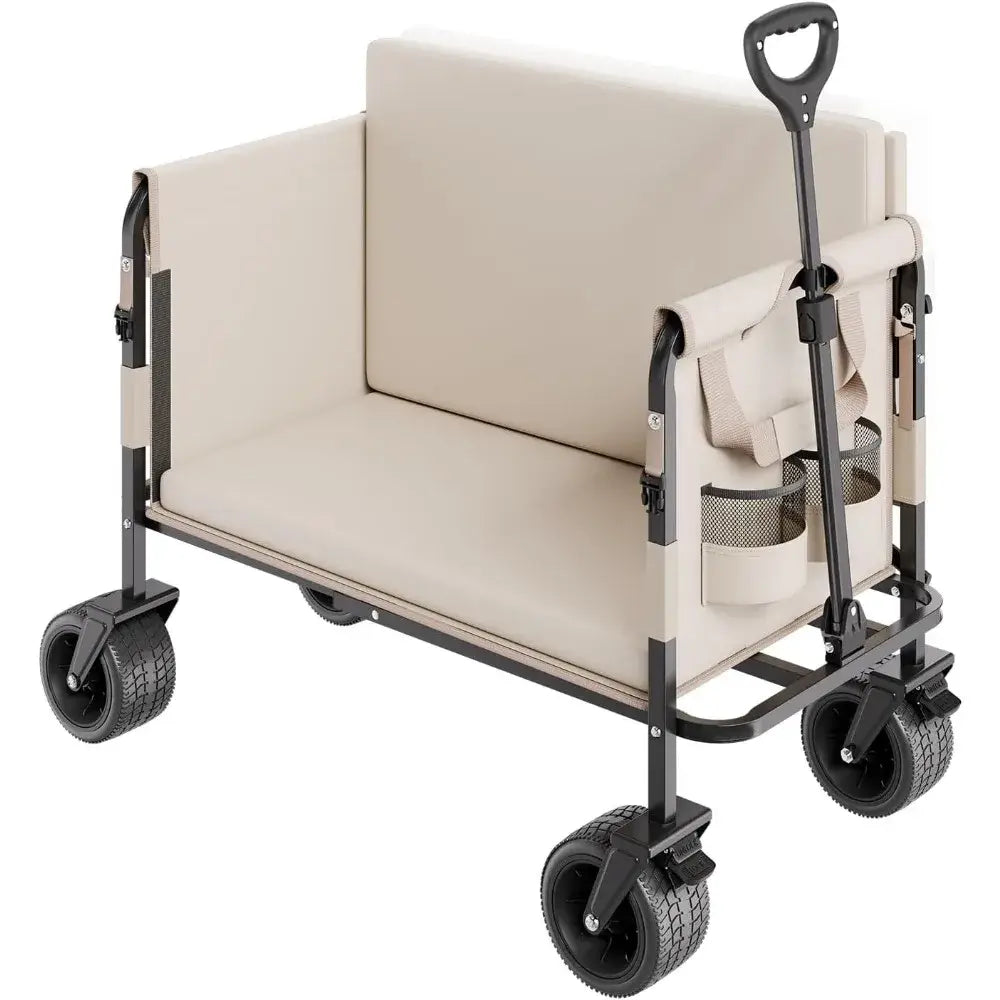 Foldable Beach Wagon Bench - 550LBS Capacity, Converts to Bench