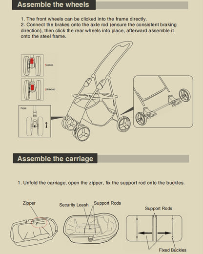 Luxury Detachable Pet Stroller