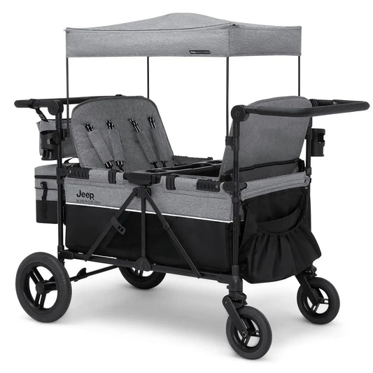4 Seater Wrangler Deluxe Stroller Wagon - Premium Quad Stroller Wagon for 4 Kids with Convertible Seats