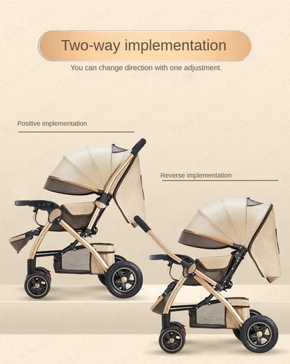 Four-wheel Strollers, Foldable and Washable, Multifunctional Stroller