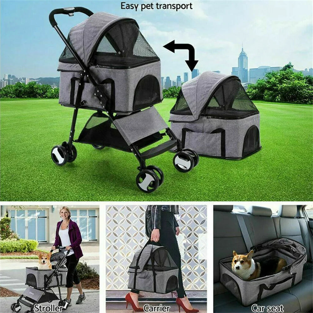 Pet Stroller Foldable Travel Carrier