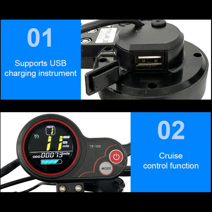 800W Powerful Electric Kick Scooter Anti-skid Off Road Tire 45KM/H  55km Range