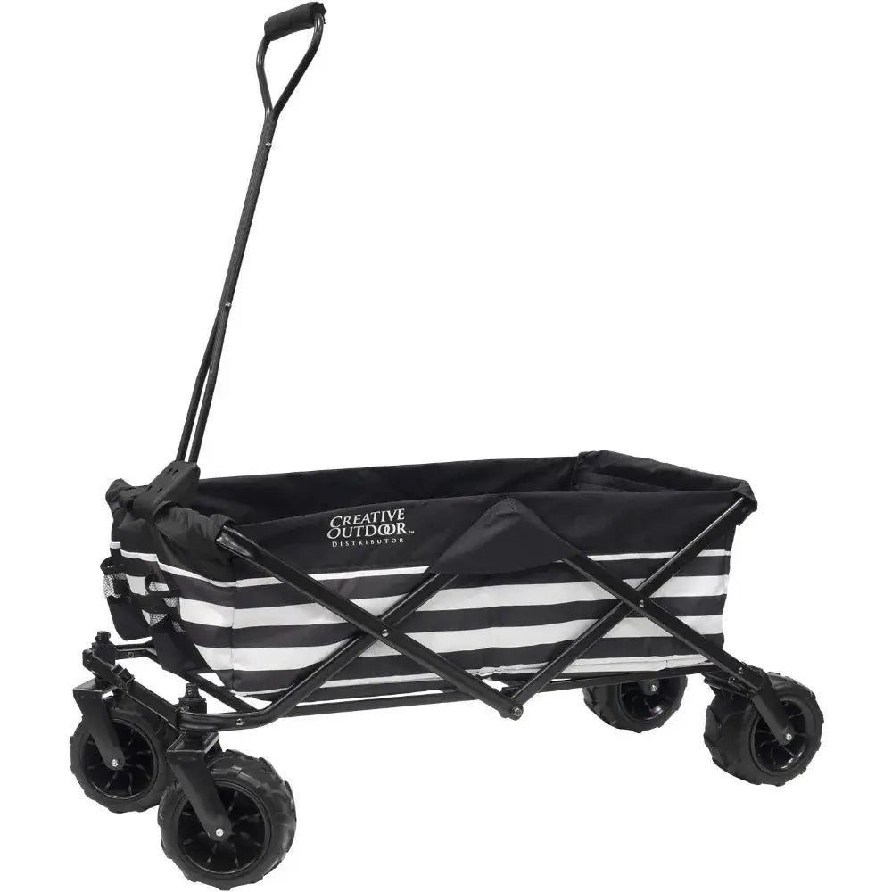 Creative Outdoor Wagon for Kids, Push Pull Collapsible Stroller Folding Cart for Cargo | All Terrain | Beach, Park, Garden, & Sports - removable 600 denier fabric