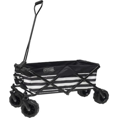 Creative Outdoor Wagon for Kids, Push Pull Collapsible Stroller Folding Cart for Cargo | All Terrain | Beach, Park, Garden, & Sports - removable 600 denier fabric