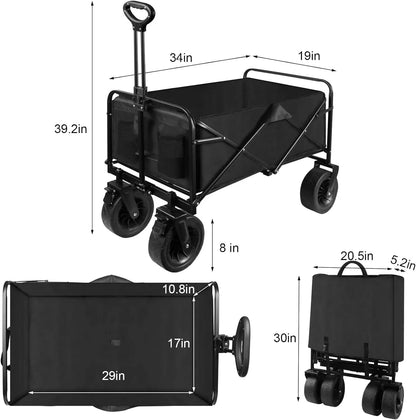 Black Collapsible Folding Wagon