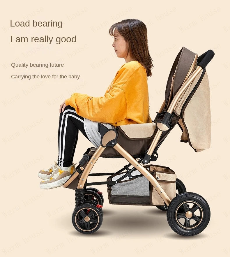 Four-wheel Strollers, Foldable and Washable, Multifunctional Stroller