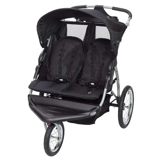 Expedition Double Jogger Stroller, Griffin - lockable front swivel wheels