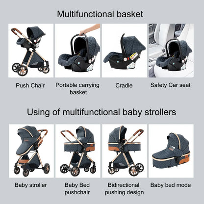 3-in-1 Lightweight Stroller - Carriage, Bassinet